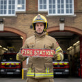 Fire Station Red Metal Rustic Wall Sign