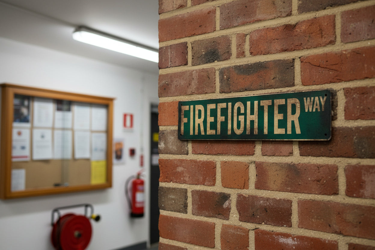 Firefighter Metal Wall Sign- Fun Novelty Gift