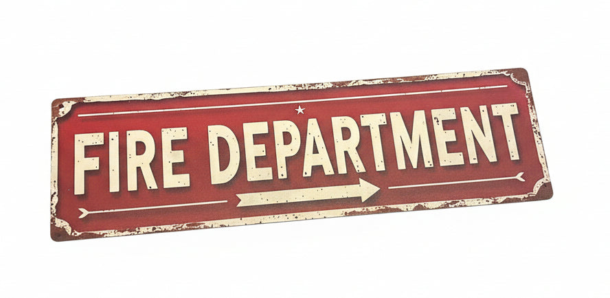 Fire Department Wall Sign- Fun Novelty Gift