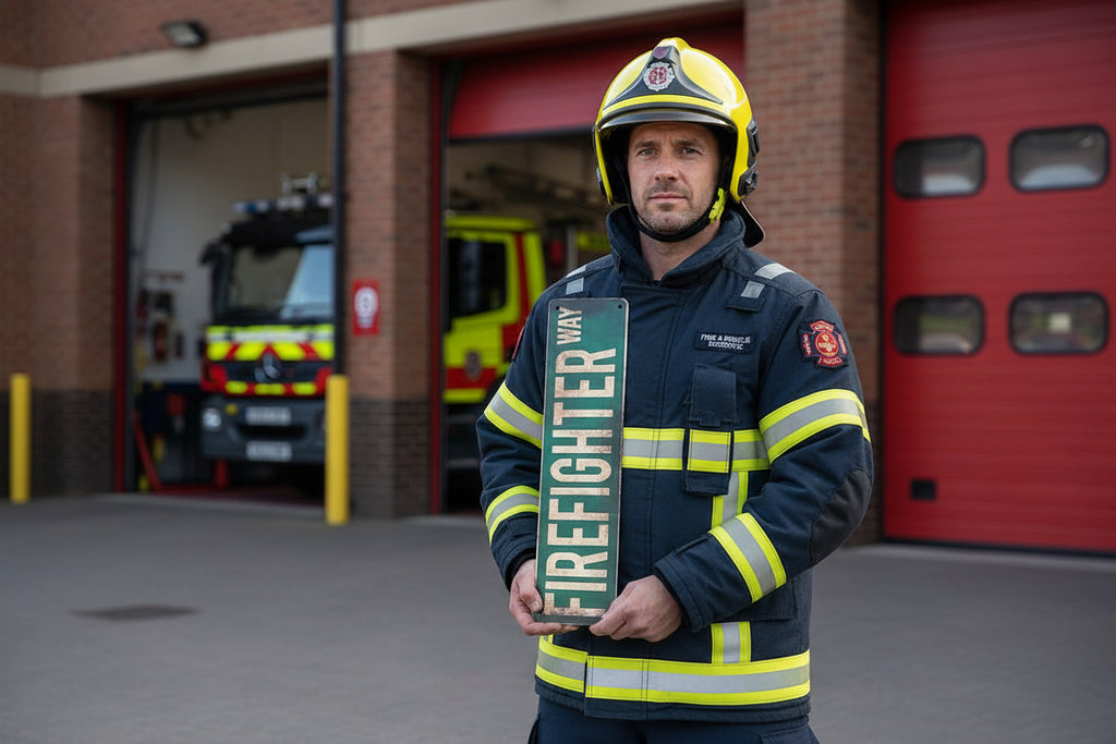 Firefighter Metal Wall Sign- Fun Novelty Gift