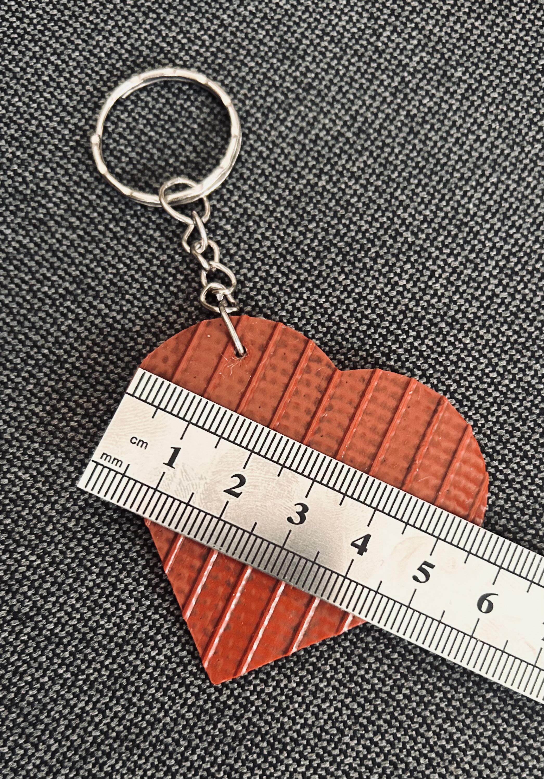 Heroes Carry Love – Playful Heart Keyring Handmade from Recycled Fire Hose