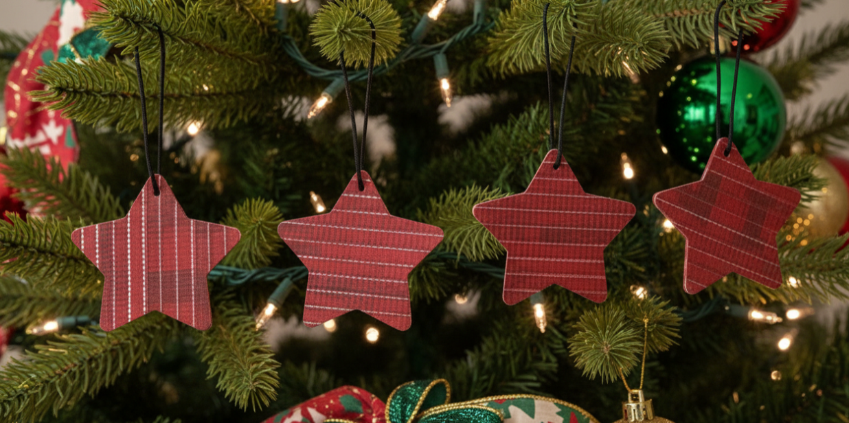 Eco-Friendly Christmas Tree Star & Baubles – Handmade from Recycled Fire Hose