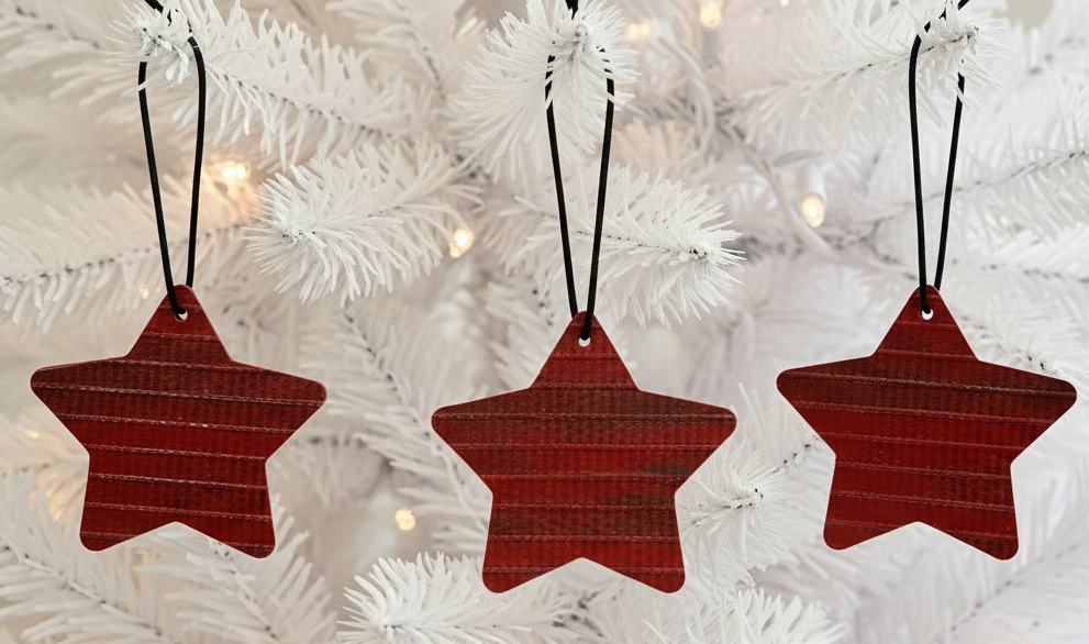 Eco-Friendly Christmas Tree Star & Baubles – Handmade from Recycled Fire Hose