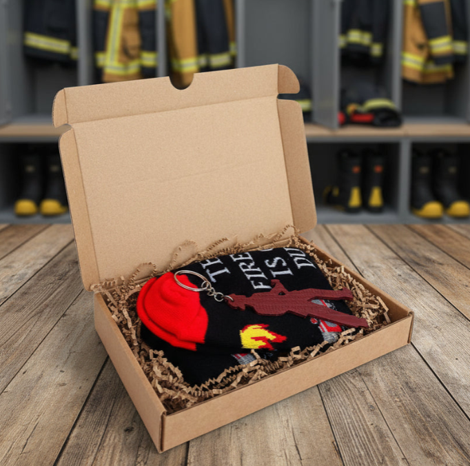 Firefighter Socks + Repurposed Firehose Keychain