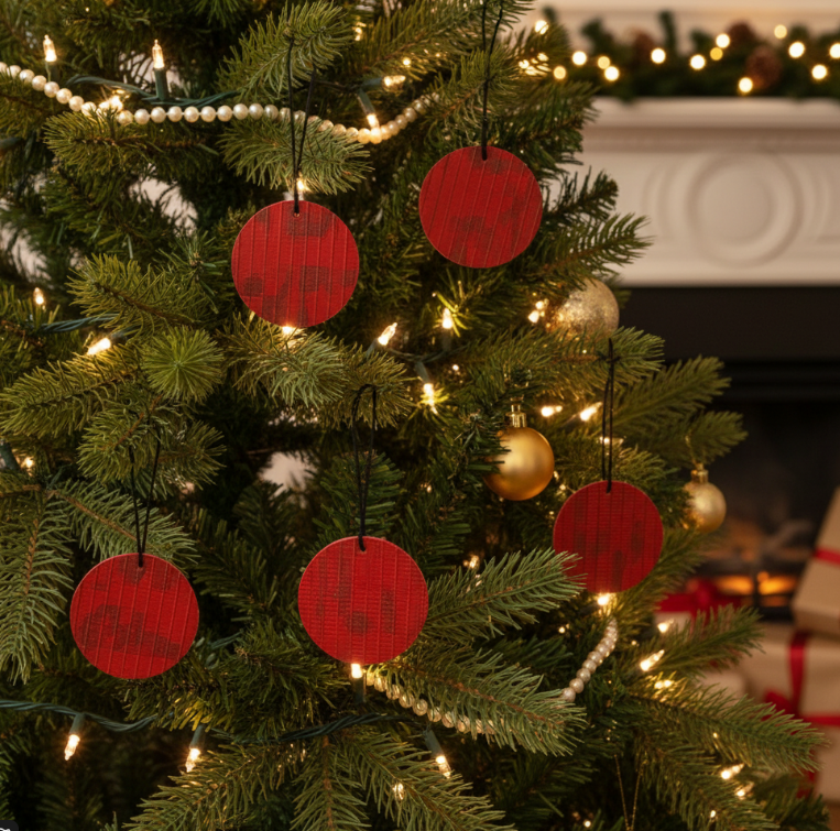 Rescued & Recycled – Eco Circle Baubles, Sustainable Christmas Tree Decorations