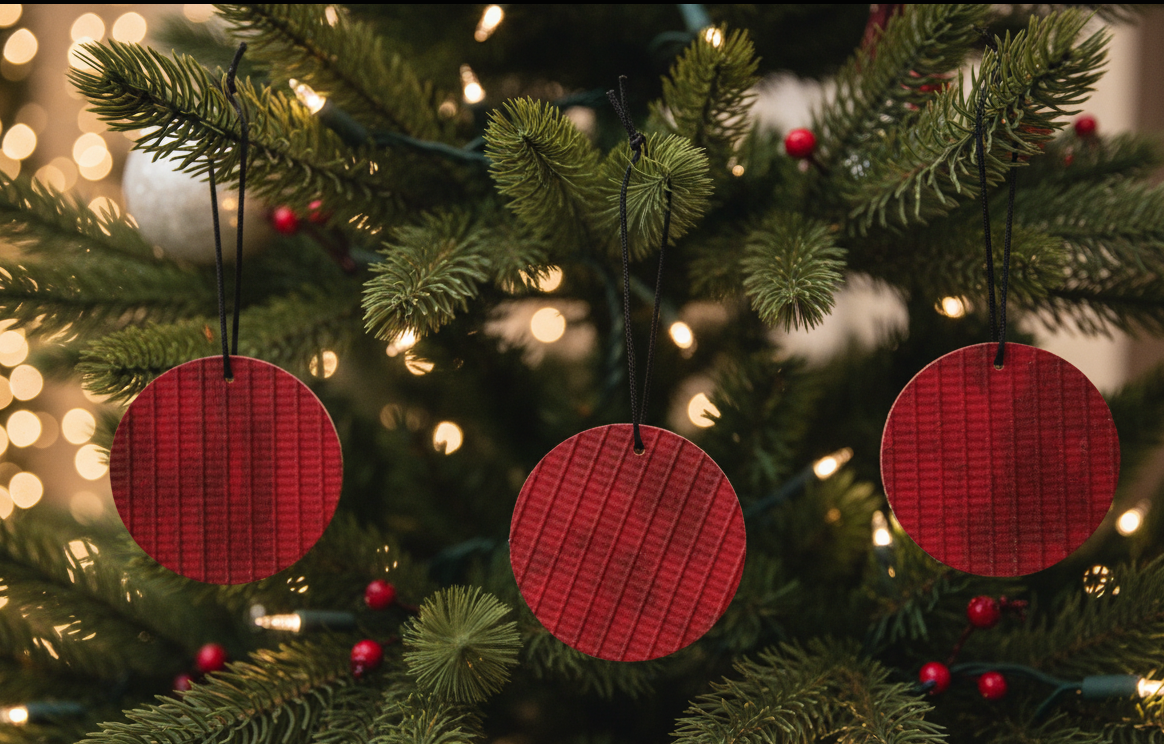 Rescued & Recycled – Eco Circle Baubles, Sustainable Christmas Tree Decorations