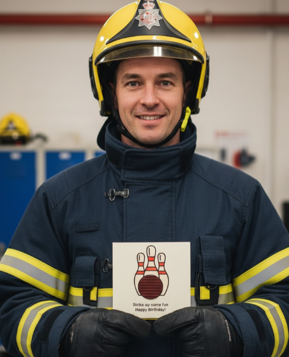 Rescued & Recycled – Unique Fire Hose Birthday Greeting Card for Firefighter Fans