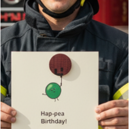 Eco-Friendly Firefighter Birthday Card
