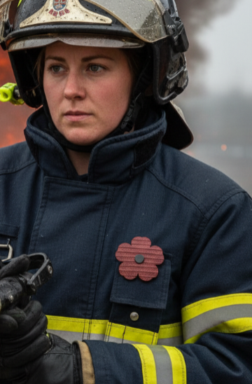 Handmade Flower Brooch Jewellery from Recycled Fire Hose