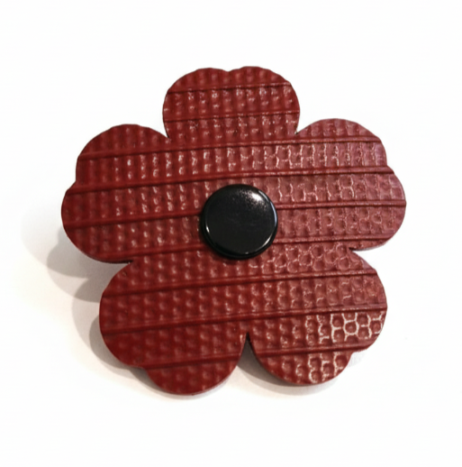 Handmade Flower Brooch Jewellery from Recycled Fire Hose