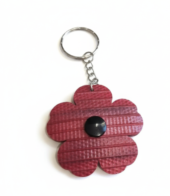 Bloom with Purpose – Sustainable Flower Keyring Made from Recycled Fire Hose