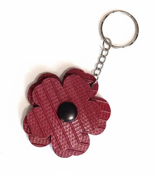 Hose to Bloom – Handmade Flower Keyring from Upcycled Fire Hose
