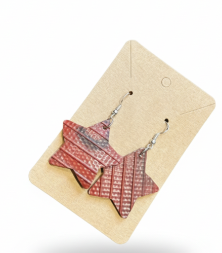 Rescued & Recycled – Unique Fire Hose Star Earrings