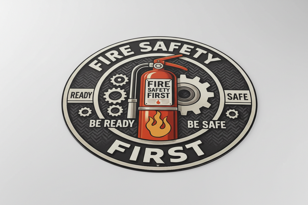 Round Fire Safety Decoration with Fire Extinguisher