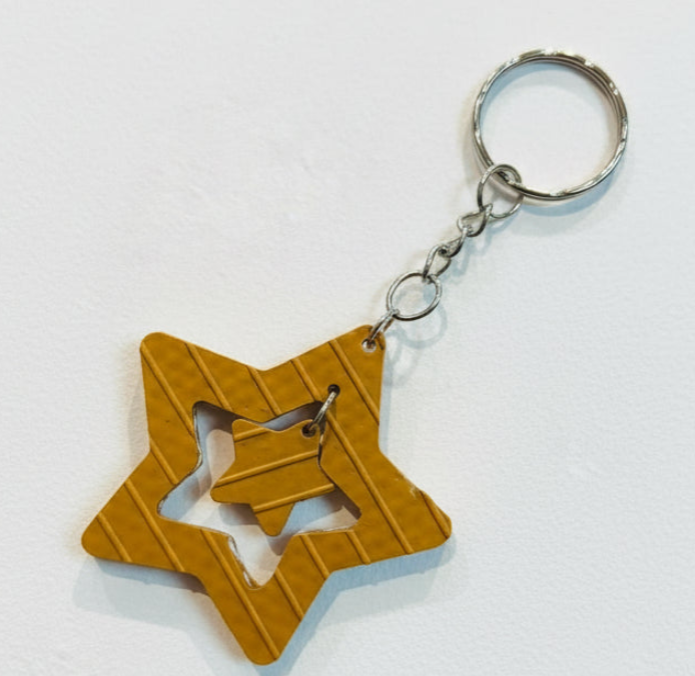Eco-Friendly Yellow Stars Key chain