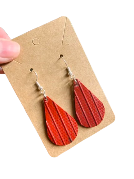 From Fire to Fashion – Eco-Friendly Droplet Earrings Crafted from Ex-Fire Hose