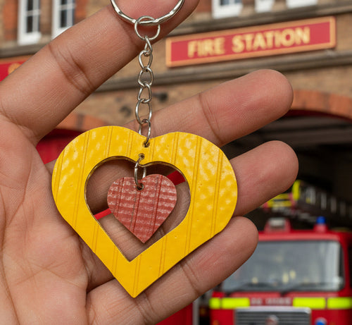 Eco-Friendly Heart Yellow Keyring