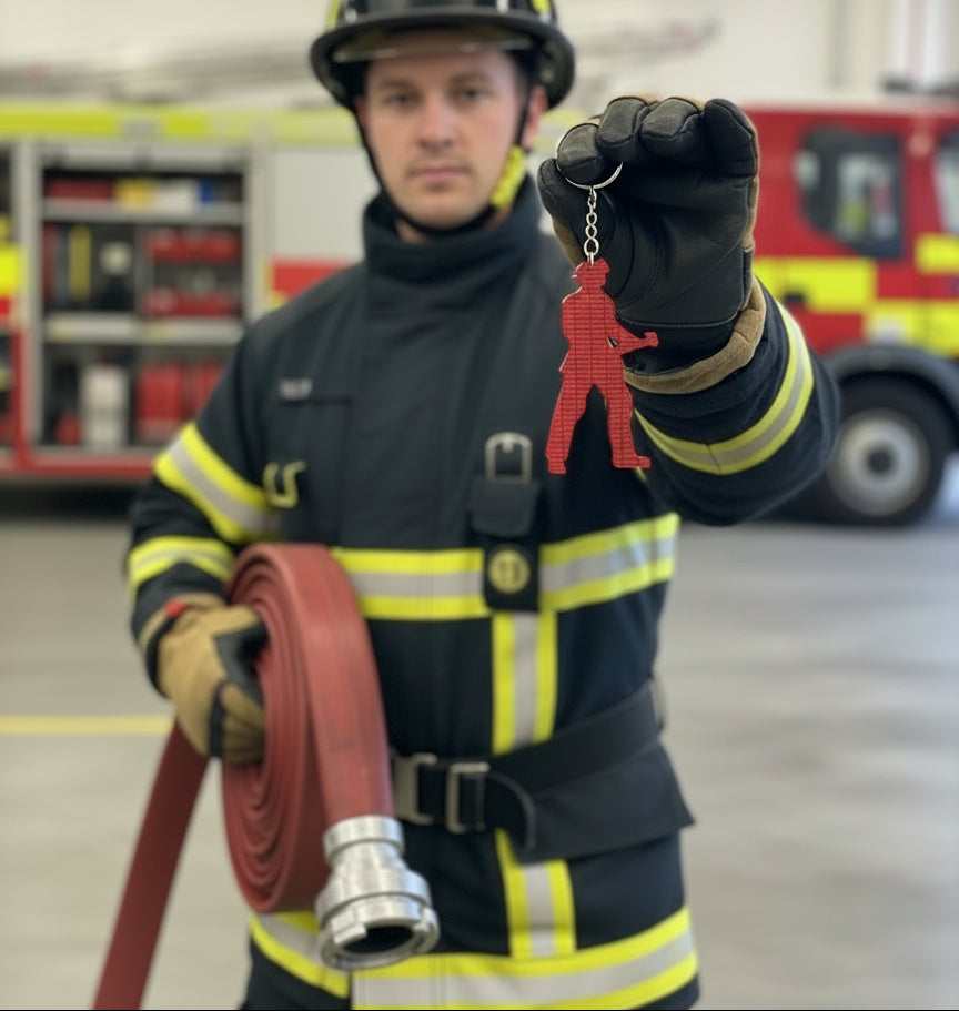 Eco-Friendly Keyring - Firefighter Keychain - Crafted from Decommissioned Fire Hose