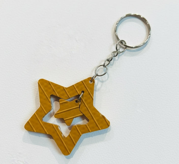 Eco-Friendly Keyring - Star Keychain - Crafted from Decommissioned Fire Hose