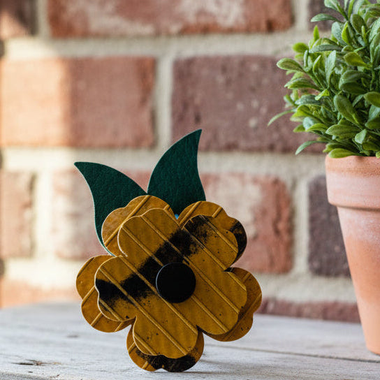 Ex-Fire Hose- Yellow Flower Brooch