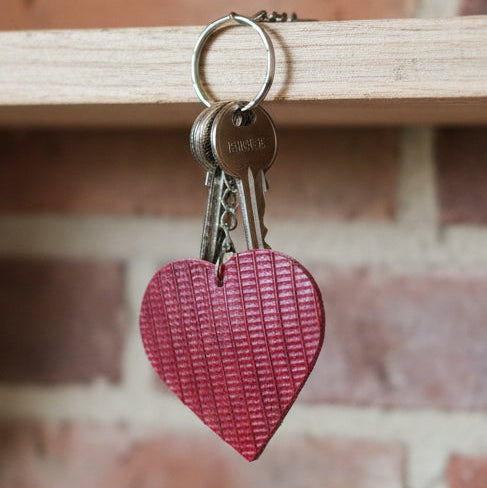 Ex-Fire Hose Red Heart Keyring