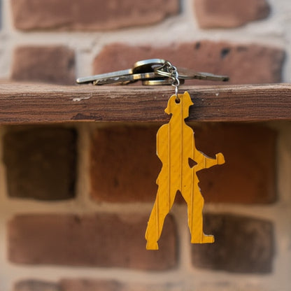 Eco-Friendly yellow Firefighter Key Chain