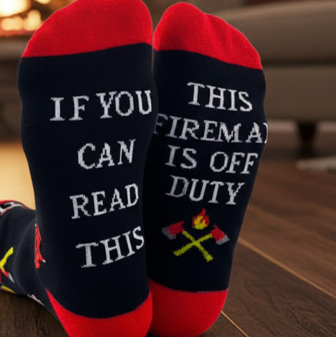 Firefighter Socks + Repurposed Firehose Keychain