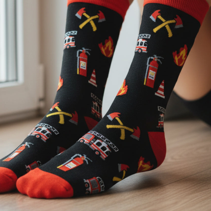 Firefighter Gift Set – Socks & Key Chain