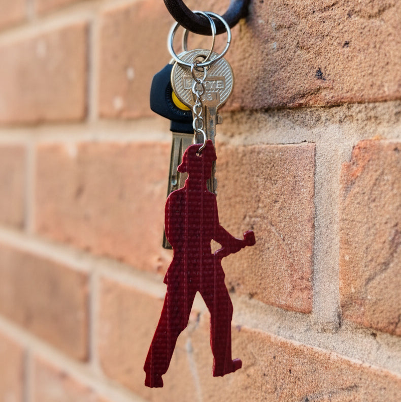 Ex-Fire hose Firefighter Red Keychain
