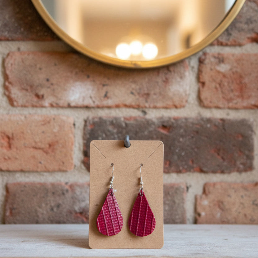 From Fire to Fashion – Eco-Friendly Droplet Earrings Crafted from Ex-Fire Hose