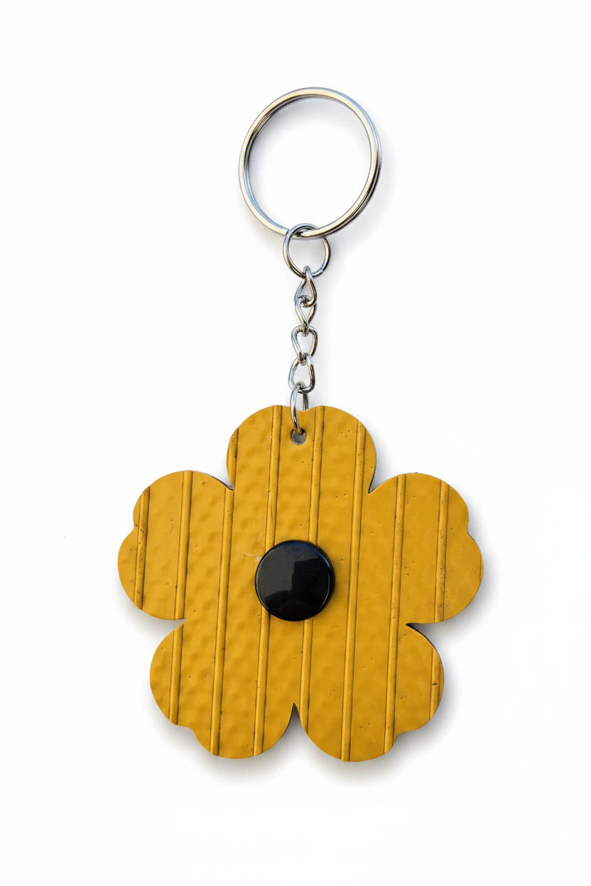 Ex-Fire Hose Yellow Flower Key Chain