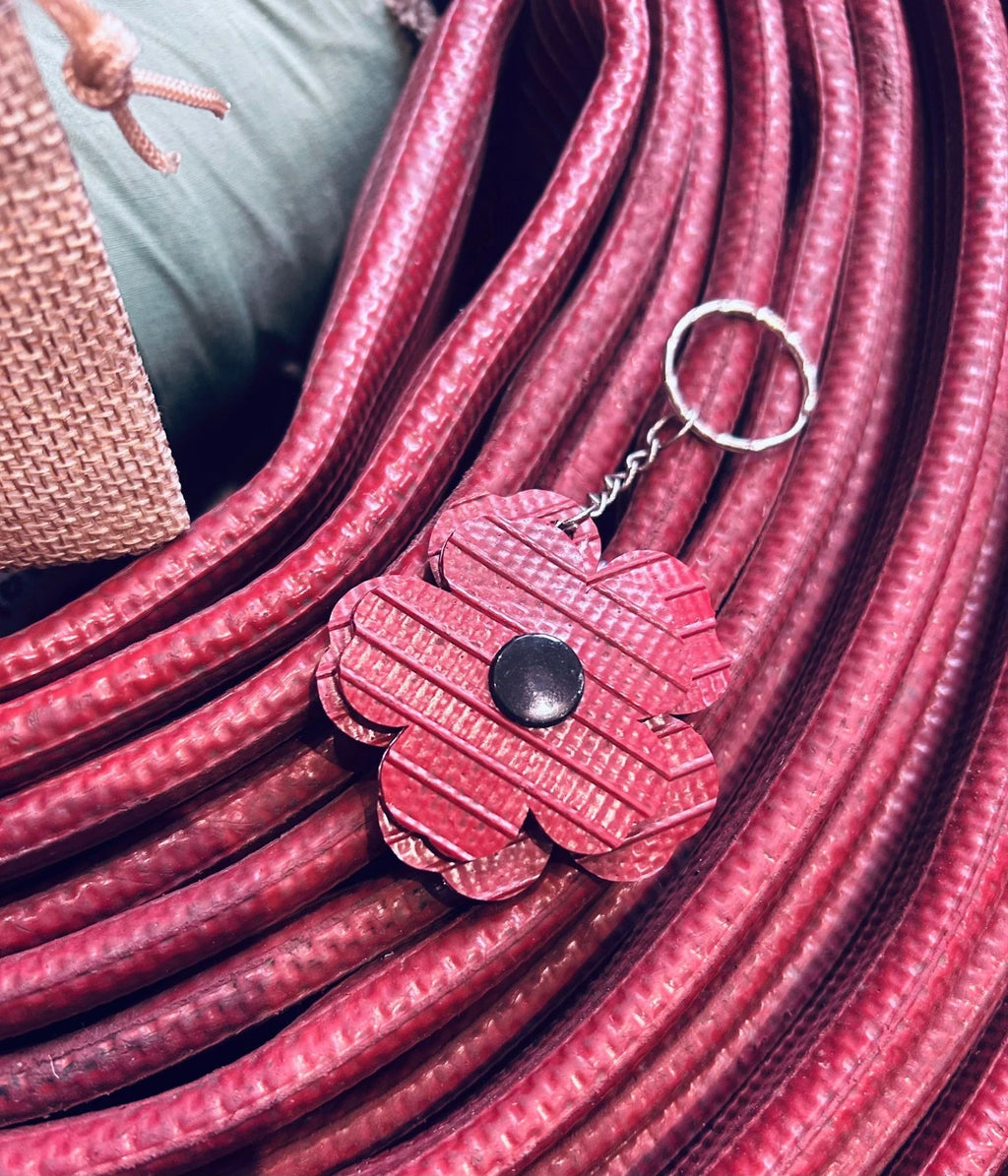 Hose to Bloom – Handmade Flower Keyring from Upcycled Fire Hose