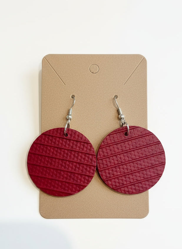 From Fire to Fashion – Handmade Round Earrings from Decommissioned Fire Hose