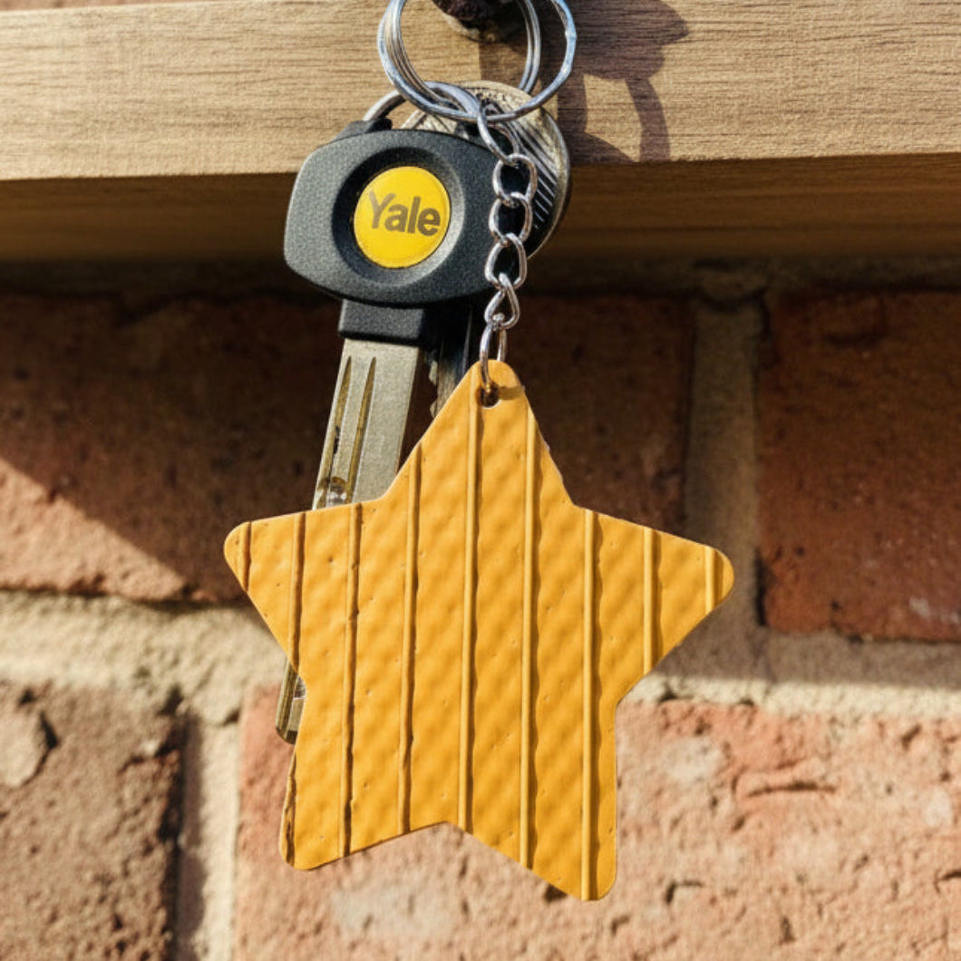 Yellow/ Red Ex-Fire Hose - Star Key Chain