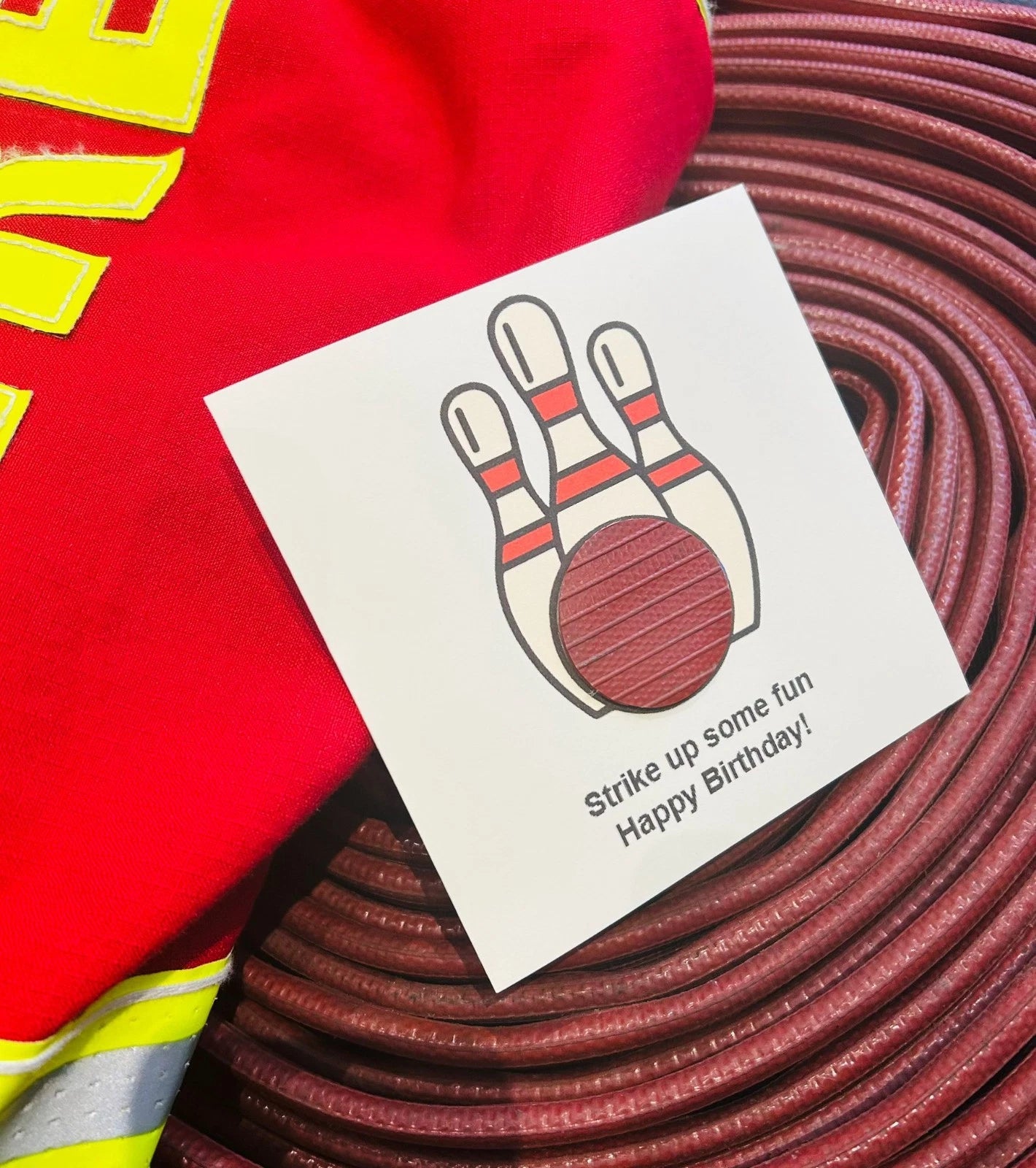Rescued & Recycled – Unique Fire Hose Birthday Greeting Card for Firefighter Fans
