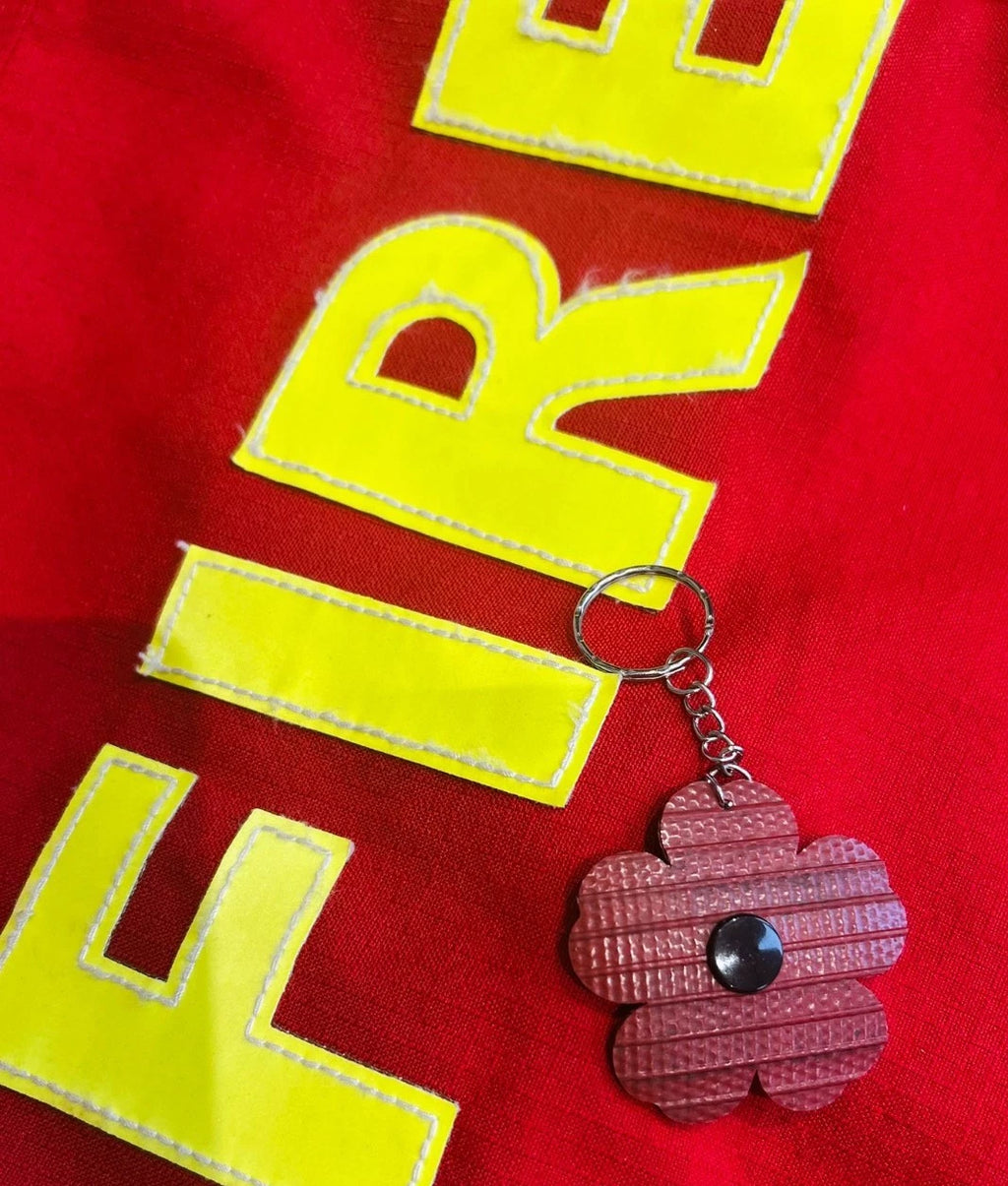 Bloom with Purpose – Sustainable Flower Keyring Made from Recycled Fire Hose