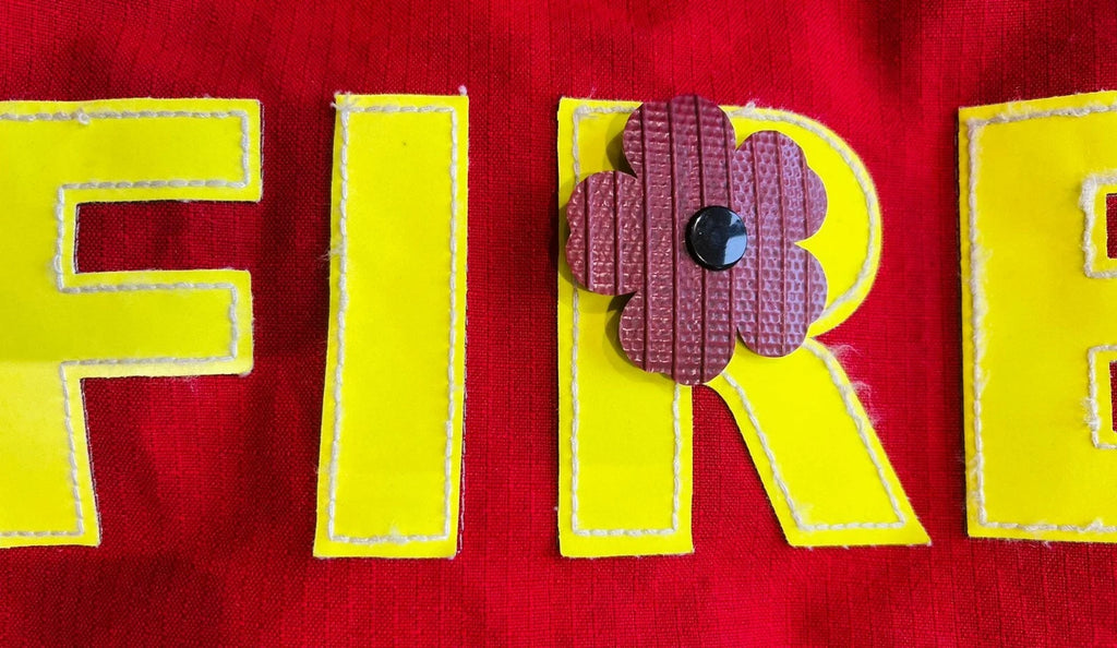 Handmade Flower Brooch Jewellery from Recycled Fire Hose