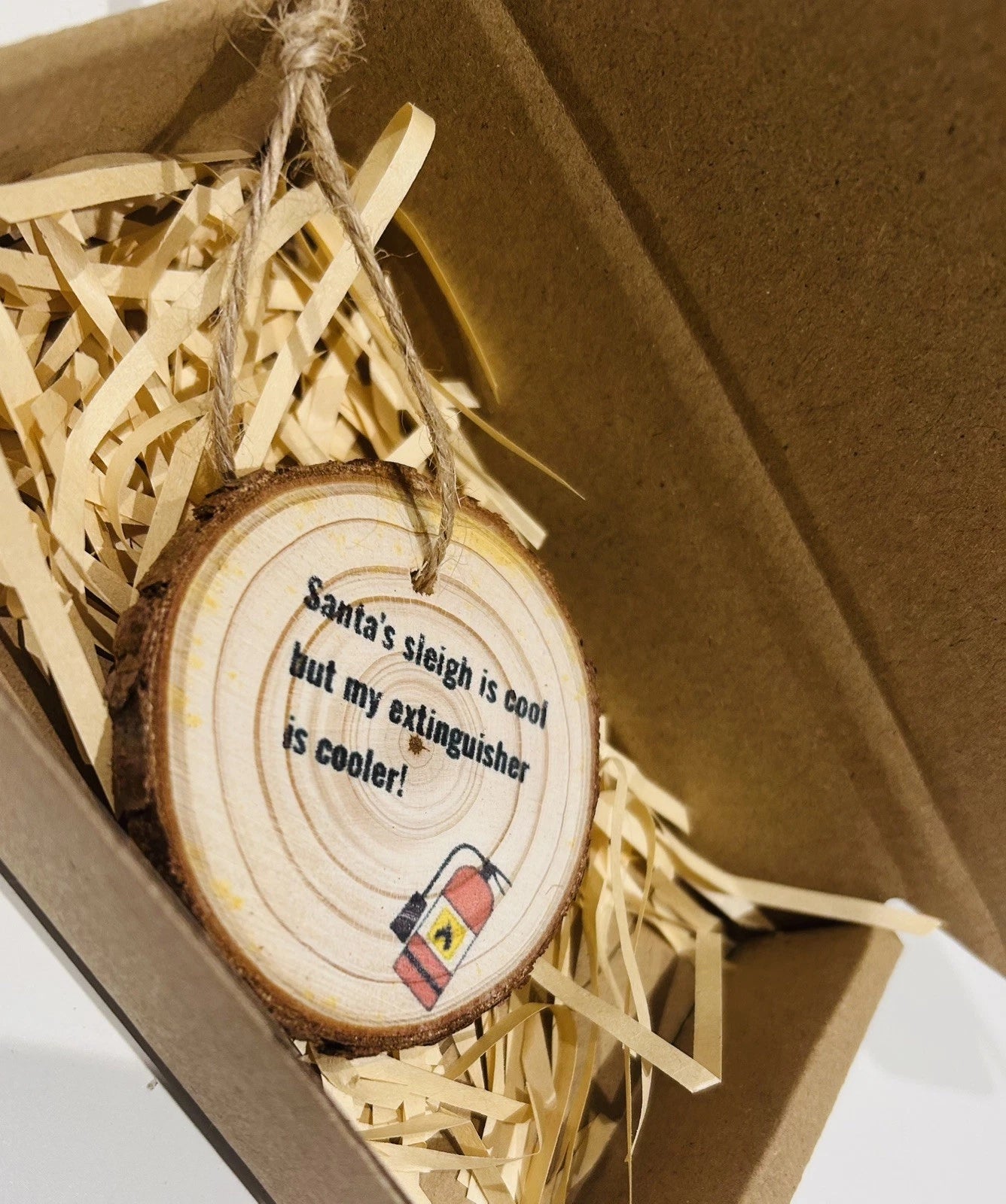 Upcycled wooden Christmas Log - Christmas Decoration - My Extinguisher Is Cooler!