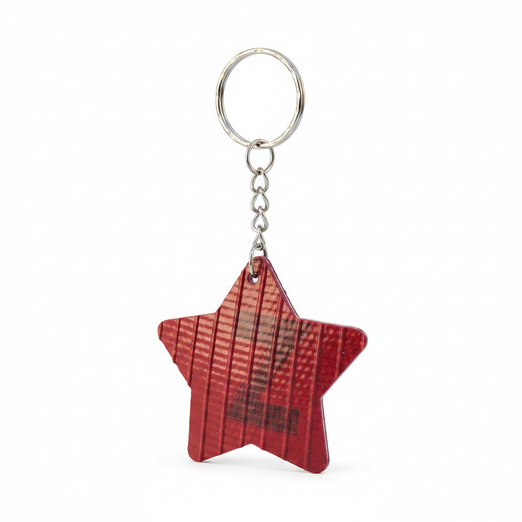 Yellow/ Red Ex-Fire Hose - Star Key Chain