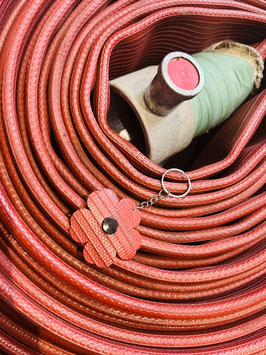 Bloom with Purpose – Sustainable Flower Keyring Made from Recycled Fire Hose