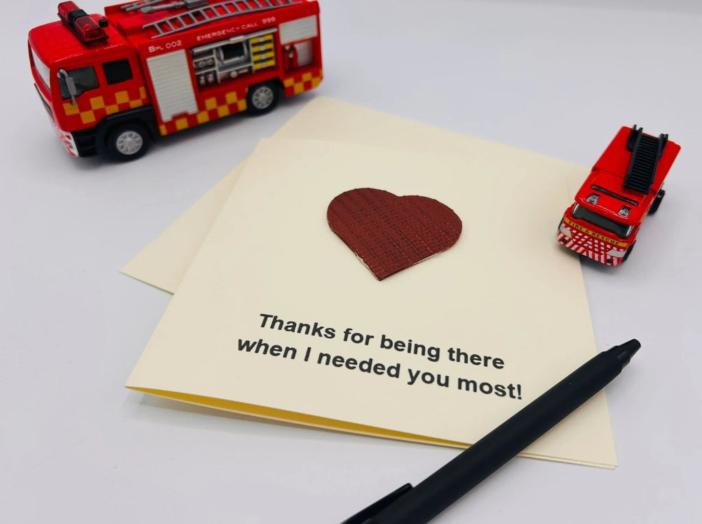 From Fire to Friendship – Eco-Friendly Firefighter Thank You Card Crafted from Decommissioned Fire Hose