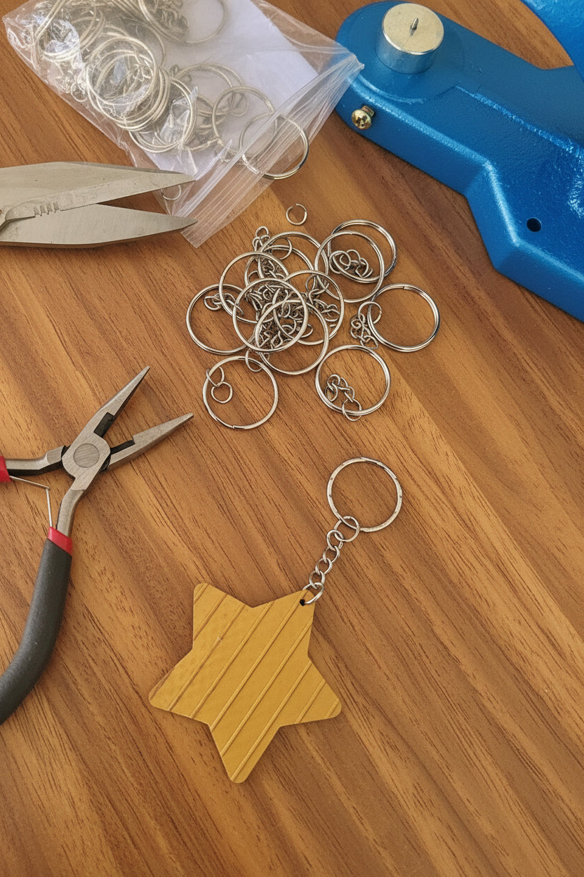 Yellow/ Red Ex-Fire Hose - Star Key Chain