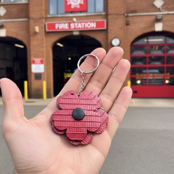 Handmade Flower Keyring - Ex-Fire Hose