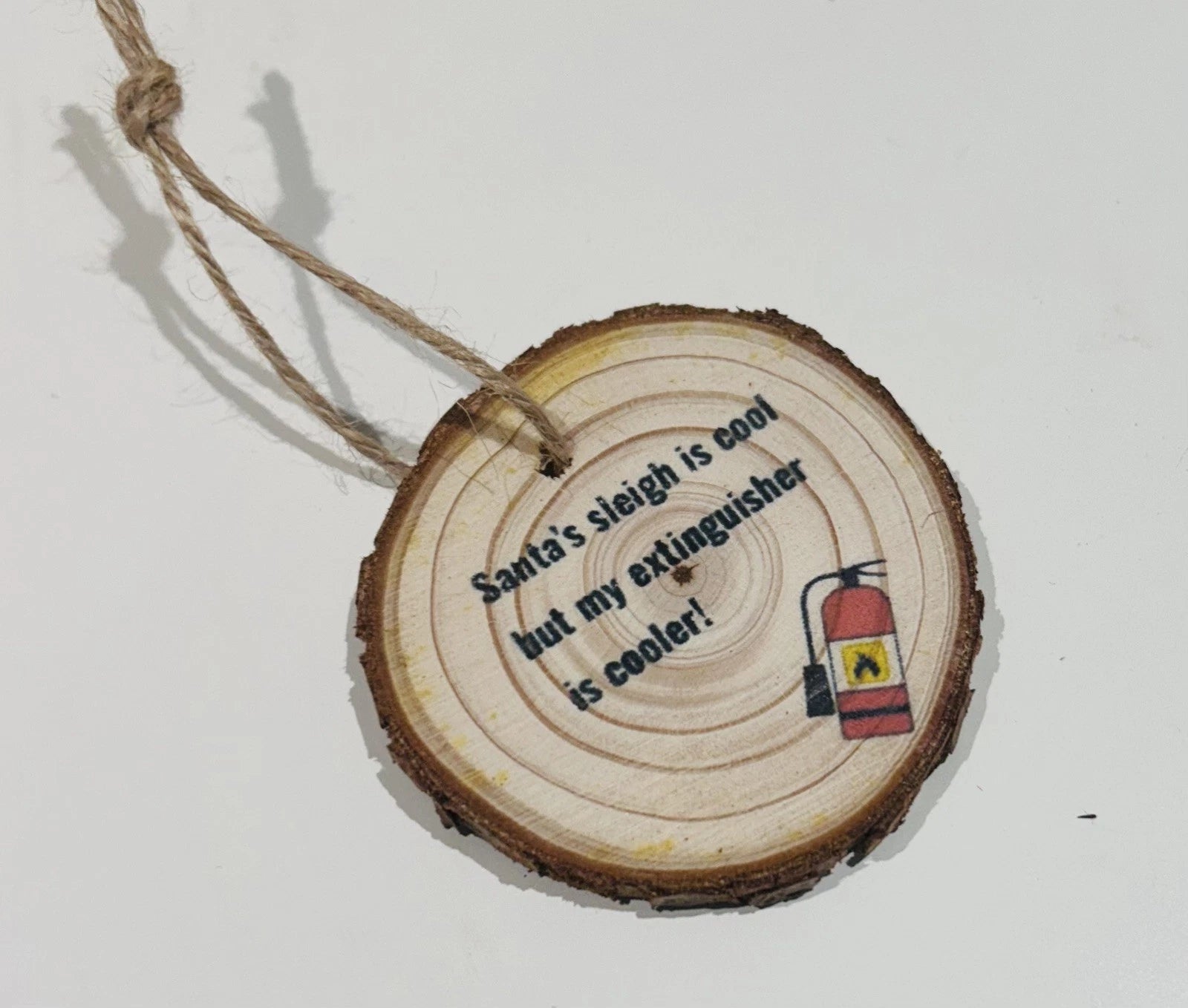 Upcycled wooden Christmas Log - Christmas Decoration - My Extinguisher Is Cooler!