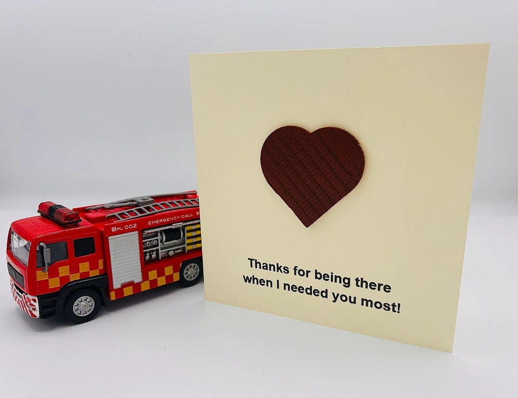 From Fire to Friendship – Eco-Friendly Firefighter Thank You Card Crafted from Decommissioned Fire Hose